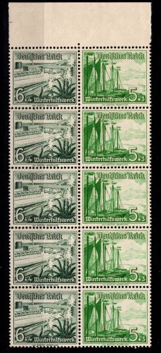 Deutsches Reich H-Blatt 109 B postfrisch aus MHB, Gummi gelbfleckig #DJT33