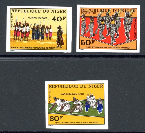 Niger 579-581 geschnitten postfrisch Volkskunst #HC033
