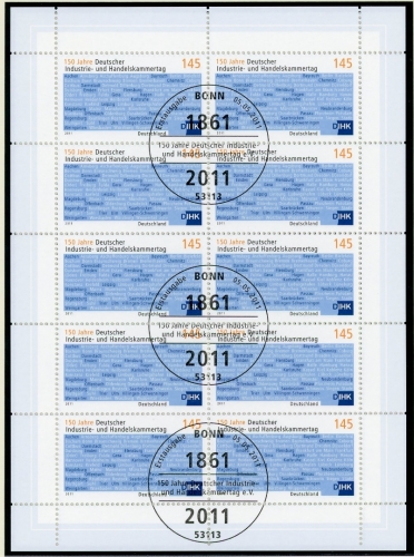 Bund Zehner Bogen 2865 Bonn Ersttagssonderstempel #HC056