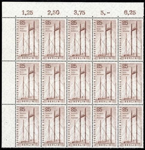 Berlin 15er Bogenteil 157 postfrisch Eckrand ol #HD020