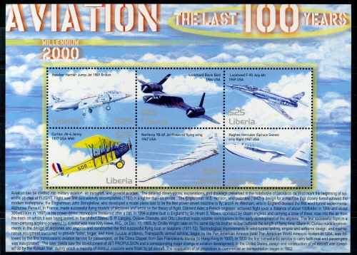 Liberia KB 3980 postfrisch Flugzeuge #GI241