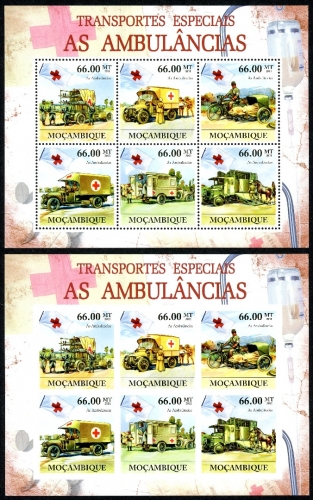 Mosambik Kleinbg. 5302-5307 A + B postfrisch Rettungsfahrzeuge #HE303