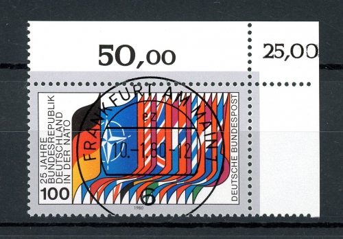 Bund 1034 KBWZ gestempelt Frankfurt, Original-Gummi, ungefaltet #HK410