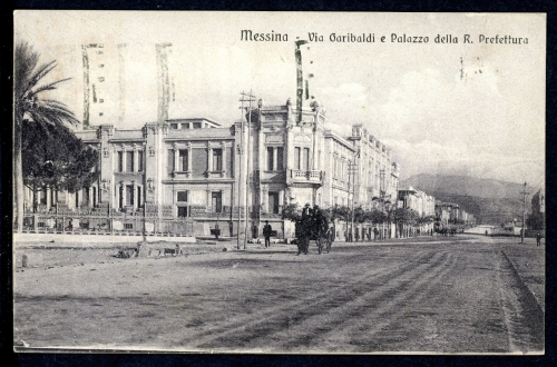 AK Messina, Sizilien Via Garibaldi e Palazzo della R. Prefettura 1925 gebraucht #HK064