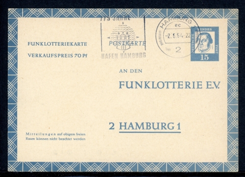 Bund Funklotterie-Postkarte FP 10 gestempelt