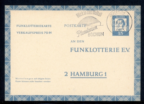 Bund Funklotterie-Postkarte FP 10 gestempelt #HO586