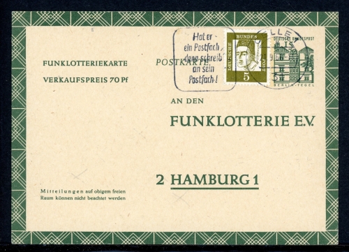 Bund Funklotterie-Postkarte FP 11 gestempelt