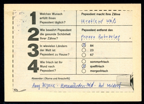 Bund Ganzsache P 36 gestempelt Hamburg, Preissausschreiben #HO627