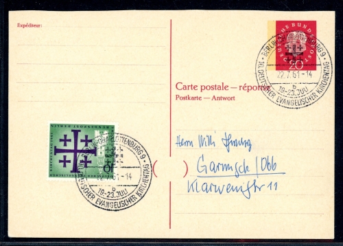 Bund Ganzsache P 47 A gestempelt