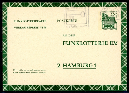 Berlin Ganzsache FP 8 gestempelt Berlin #HO657