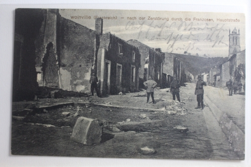 AK Woinville nach d. Zerstörung d. die Franzosen Feldpost 1915 gebraucht #PG649