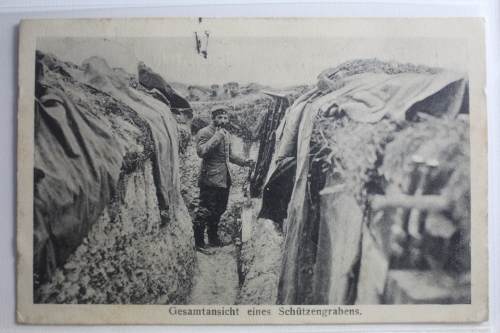 AK Deutschland Gesamtansicht eines Schützengrabens 1915 gebraucht #PG644