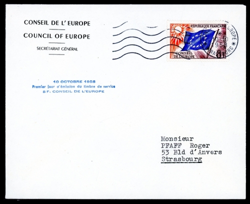 Frankreich Dienstmarke Europarat 2 Ersttagesbrief/FDC #HK193