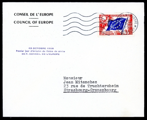 Frankreich Dienstmarke Europarat 5 Ersttagesbrief/FDC #HK195