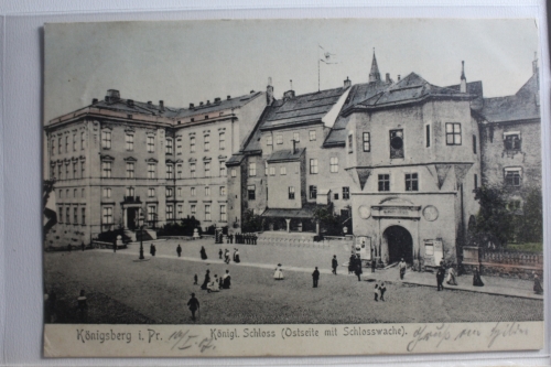 AK Königsberg i. Pr. Schloss (Ostseite mit Schlosswache) 1907 gebraucht #PG813