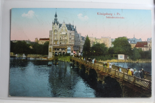 AK Königsberg i. Pr. Schlossteichbrücke Feldpost 1916 gebraucht #PG820