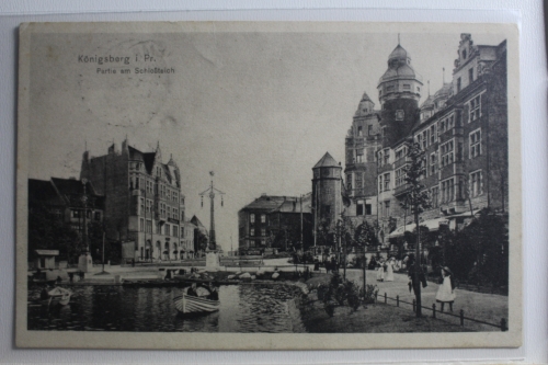 AK Königsberg i. Pr. Partie am Schloßteich Feldpost 1915 gebraucht #PG815