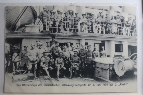 AK Deutschland Offizierkorps am 4. 6.1904 auf der D. "Rhein" ungebraucht #PG834