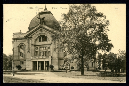 AK Gera Fürstliches Theater 1908 gebraucht #HS103