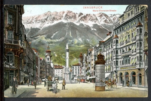 AK Innsbruck, Tirol Maria-Theresien-Strasse 1912 gebraucht #HS101