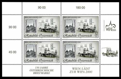 Österreich Kleinbogen 2270 I postfrisch Schwarzdruck #HO517
