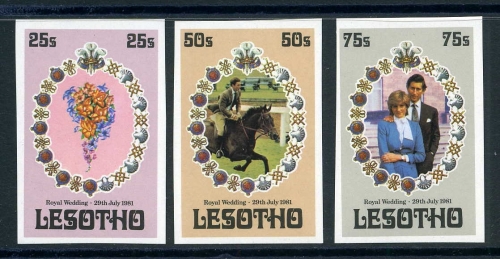 Lesotho 344-346 ungezähnt postfrisch Lady Di #HS004