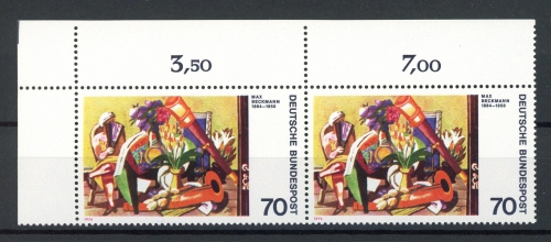 Bund waag. Paar mit 822 I postfrisch Plattenfehler #HO826