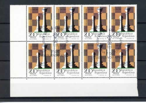 Argentinien 1360 postfrisch als 8er Block Schach #GI806