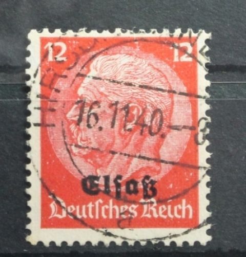 Deutsche Besetzung 2. WK Elsass 7 gestempelt