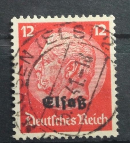 Deutsche Besetzung 2. WK Elsass 7 gestempelt mit Vollstempel #TP740