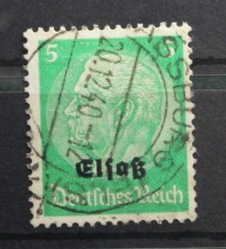 Deutsche Besetzung 2. WK Elsass 3 gestempelt mit Vollstempel #TP736