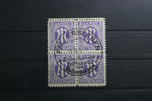 Alliierte Besetzung 1z gestempelt im Viererblock mit Vollstempel Bi-Zone #TP884