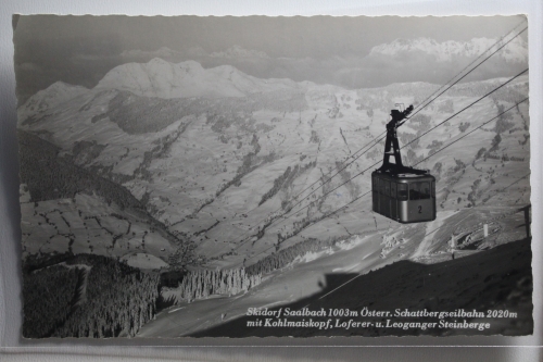 AK Saalbach 1003 m Österer. Schattbergseilbahn 2020 m 1962 gebraucht #PH245