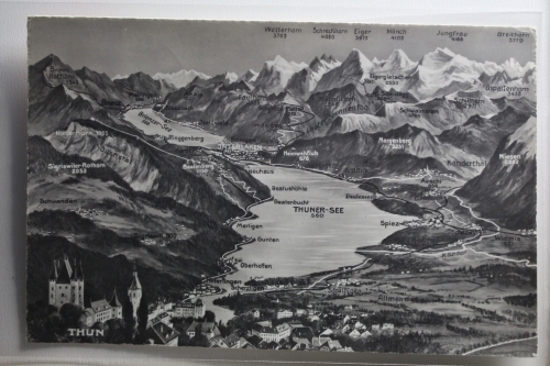 AK Thun Wetterhorn, Schreckhorn usw. 1963 gebraucht #PH285