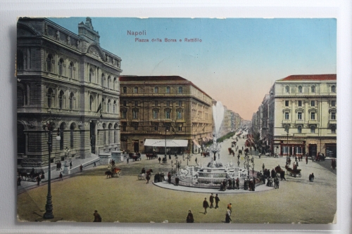 AK Neapel Piazza della Borsa e Rettifilo 1913 gebraucht #PH263