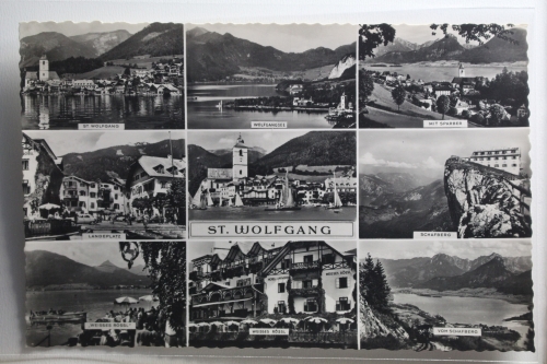 AK St. Wolfgang Mehrbildkarte (WeissesRössel usw.) 1955 gebraucht #PH262