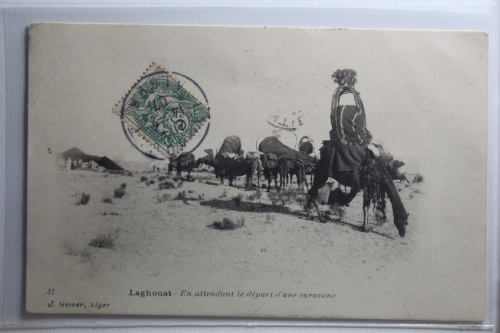 AK Laghouat Algerien En attendant le départ d'une caracane 1907 gebraucht #PH290