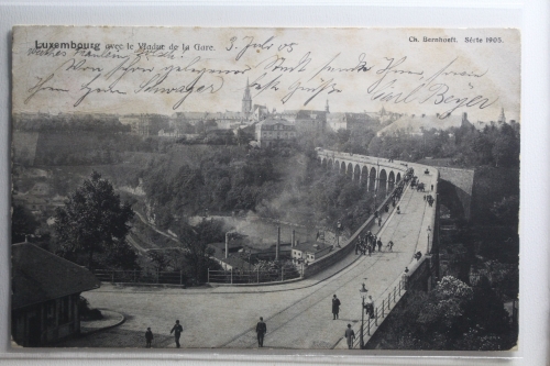 AK Luxemburg avec le Viaduc de la Gare 1905 gebraucht #PH314