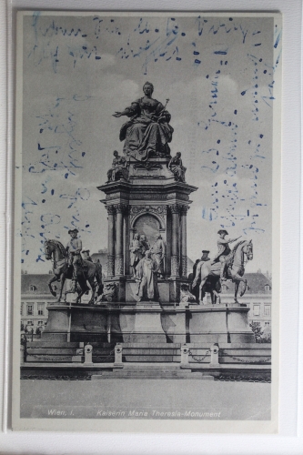 AK Wien I. Kaiserin Maria Theresia-Monument 1942 gebraucht #PH325