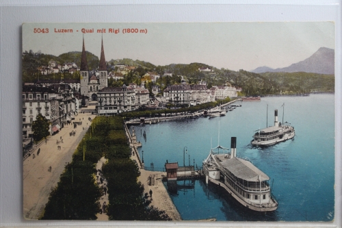 AK Luzern Qual mit Rigi (1800 m) ungebraucht #PH392