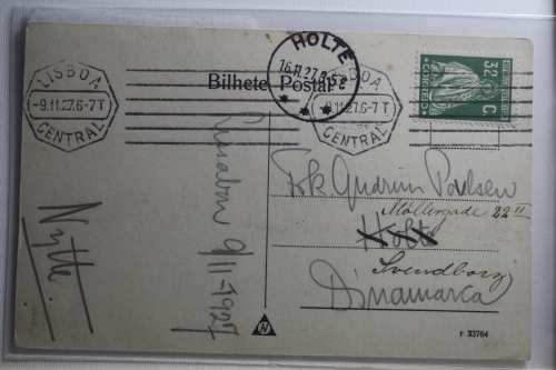 Portgual auf Postkarte als Einzelfrankatur gelaufen #BA056