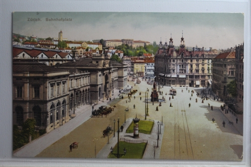 AK Zürich Bahnhofplatz 1911 gebraucht #PH427