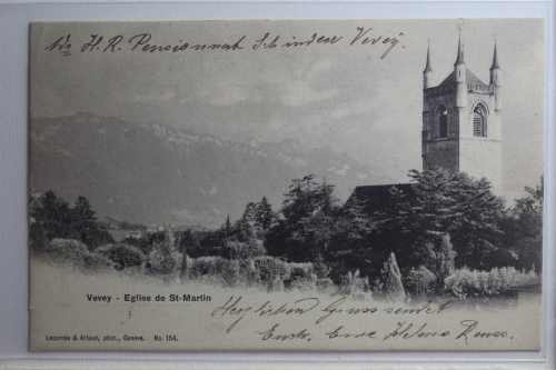 AK Vevey Eglise de St-Martin 1904 gebraucht #PH437