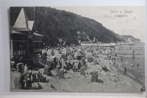 AK Sellin auf Rügen Strandleben 1909 gebraucht #PH459