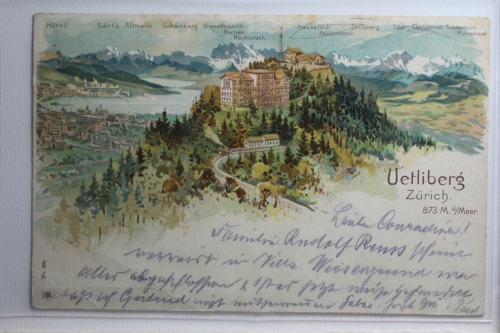 AK Zürich Uetliberg 873 m ü.M. 1904 gebraucht #PH484