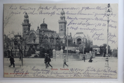 AK Zürich Tonhalle 1904 gebraucht #PH486