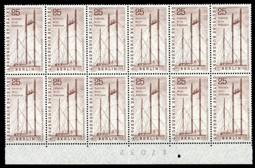 Berlin 12er Bogenteil Unterrand 157 postfrisch 1x gefaltet #HU534