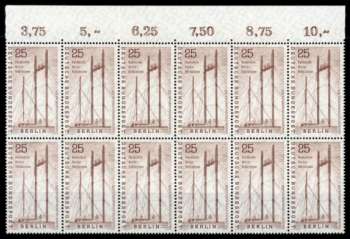 Berlin 12er Bogenteil Oberrand 157 postfrisch 1x gefaltet #HU536