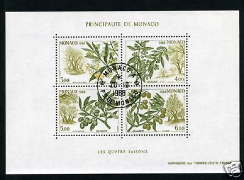 Monaco Block 41 gestempelt Ersttagsstempel Pflanzen #JS341