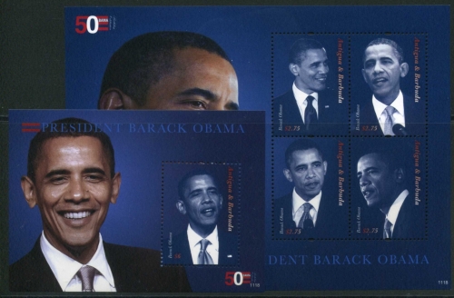 Antigua und Barbuda KB 4948-4951 + Bl 687 postfrisch Obama #HO357